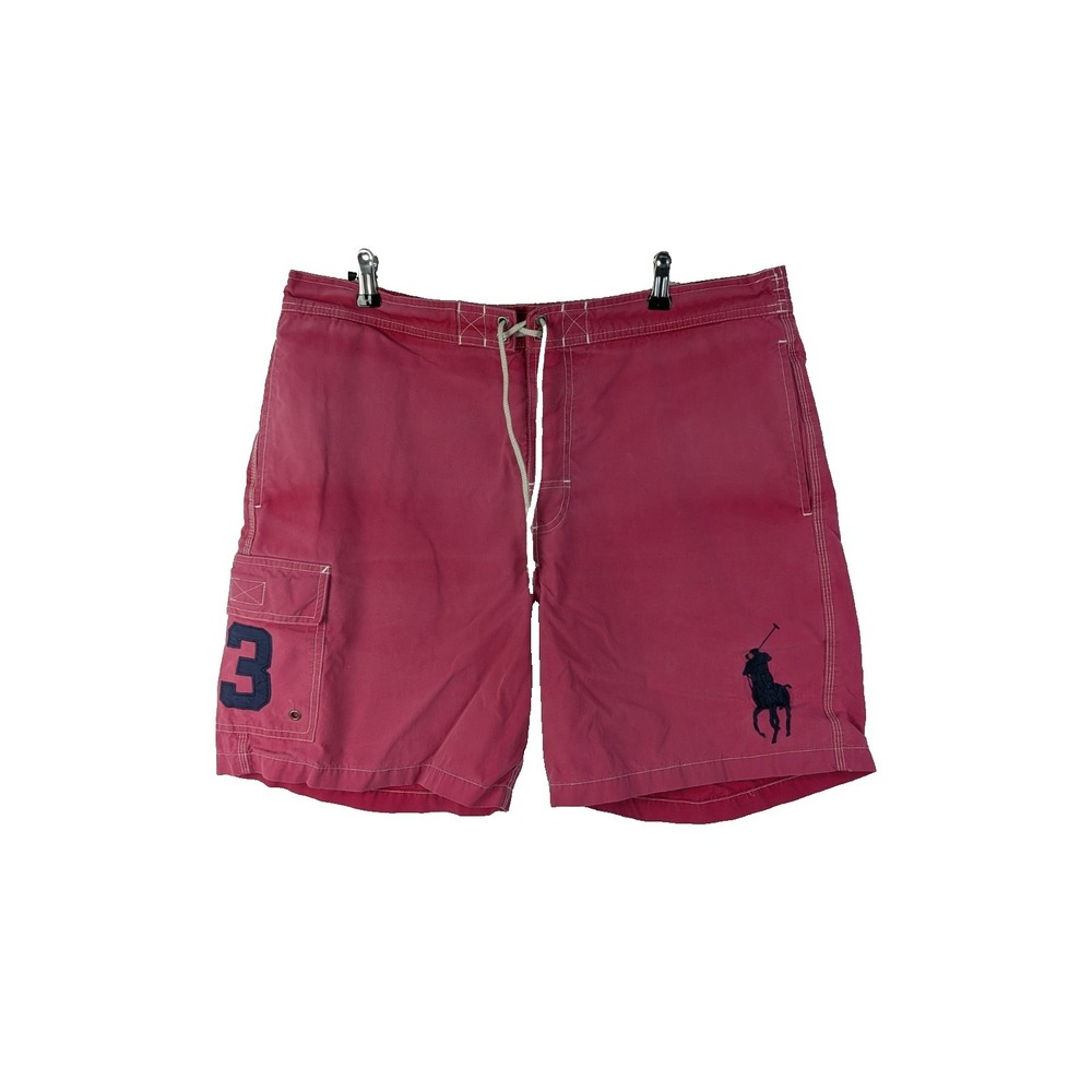 Polo Ralph Lauren Men's Large Pink Big Pony Player Swim Trunks